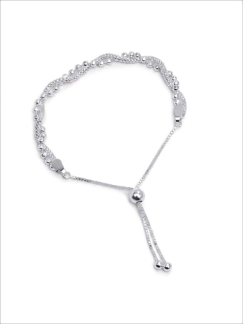 925 Sterling Silver Adjustable Bolo Link Chain Bracelet, Handmade Italian